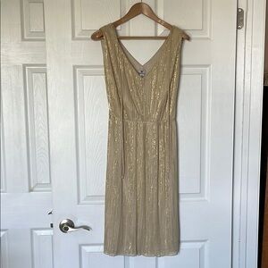 Sparkling gold cocktail dress with removable gold belt